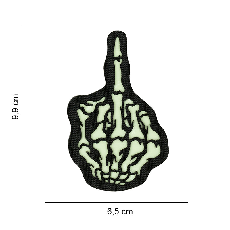 Laser Cut Patch Skull finger glow in the dark
